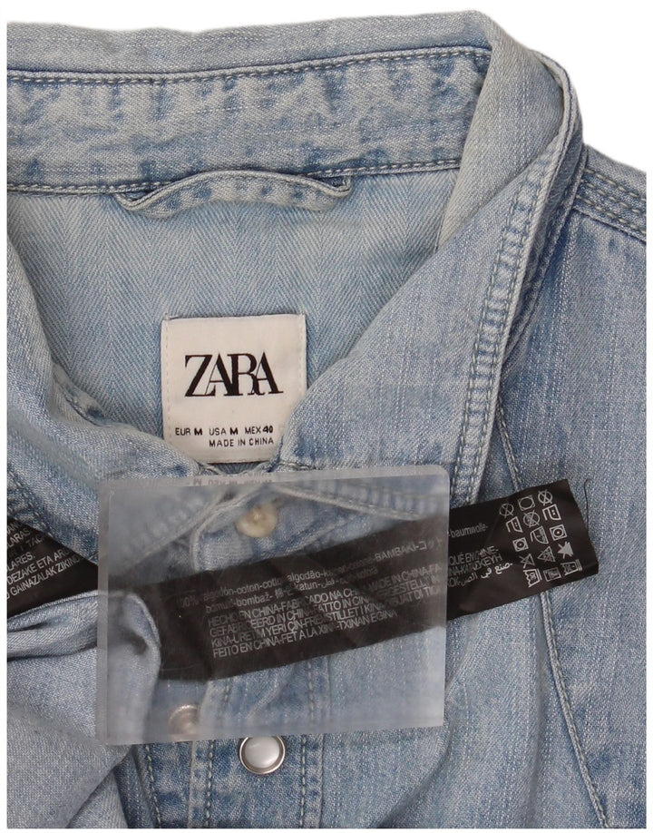 Chemise En Jean Bleu Moyen Coton Zara Homme