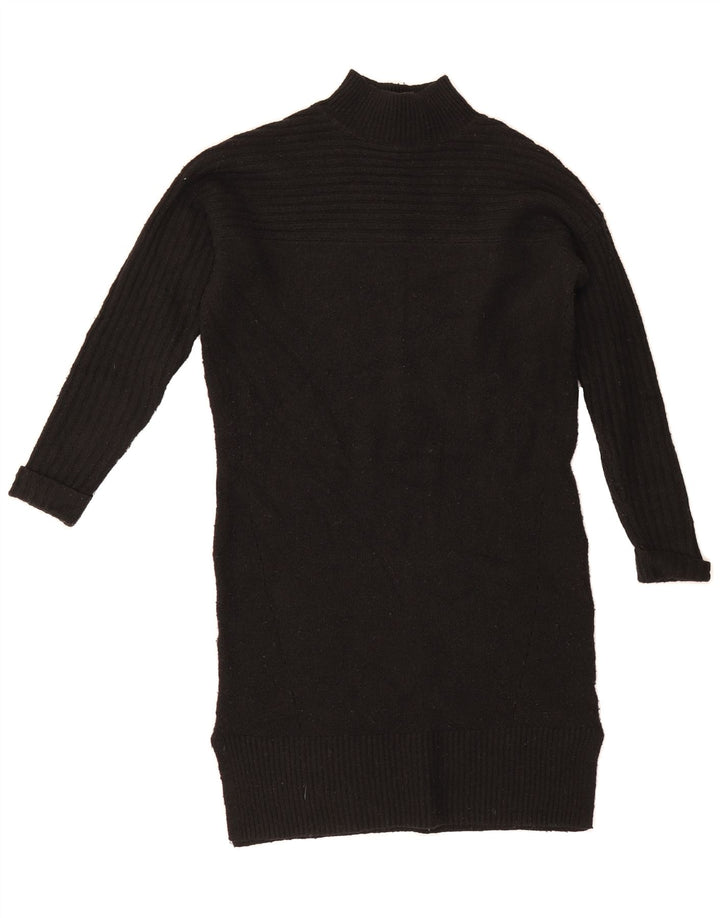 FAT FACE Womens Jumper Dress UK 8 Small  Black Polyester Vintage Fat Face and Second-Hand Fat Face from Messina Hembry 