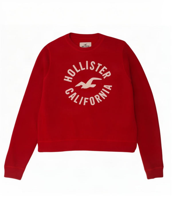Hollister Sweat-shirt graphique pour femme UK 12 Coton rouge moyen