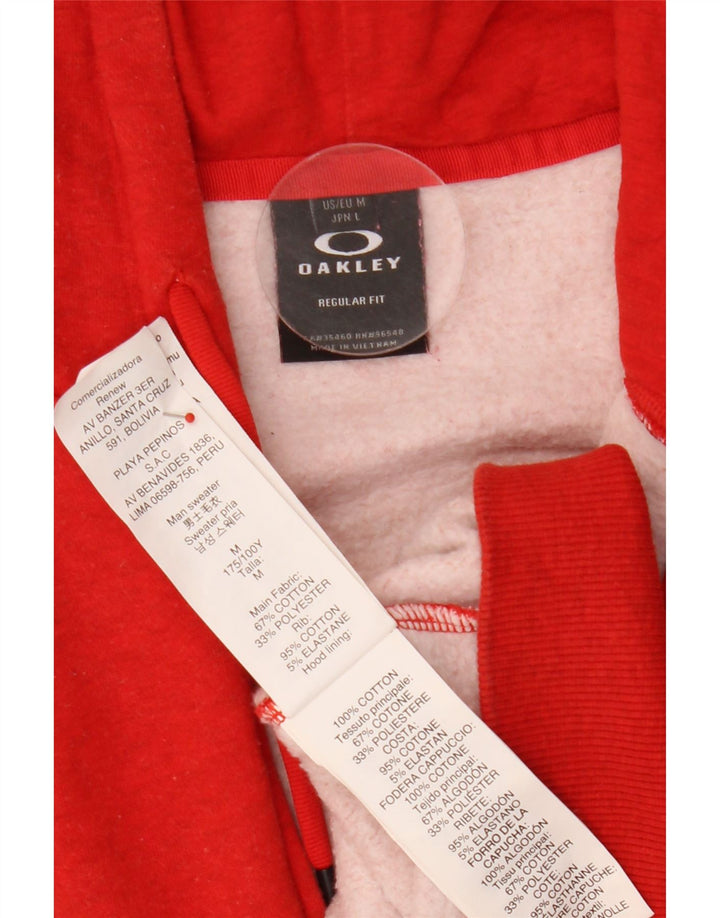 Oakley Pull à capuche zippé pour homme en coton rouge moyen