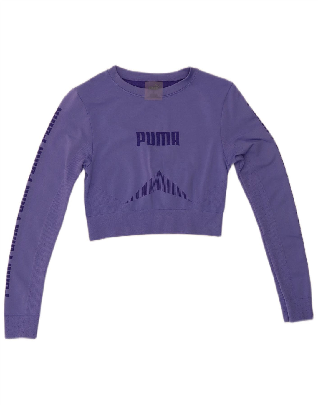 PUMA Haut court graphique à manches longues pour femme UK 8 Small Violet