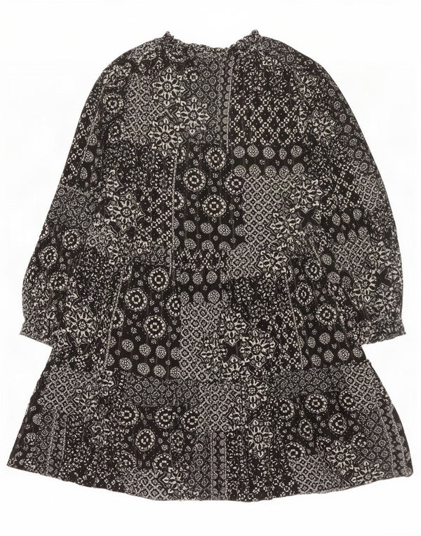 Marks & Spencer Robe à volants à manches 3/4 pour femme UK 16 Large Noir Floral