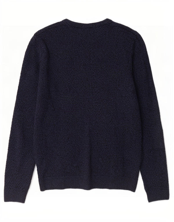 Jack & Jones Pull col bateau pour homme en coton moucheté bleu marine Taille L