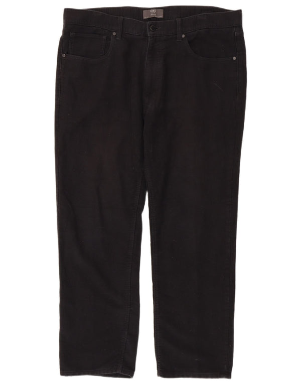 Marks & Spencer Pantalon décontracté coupe régulière pour homme W38 L29 Noir Coton