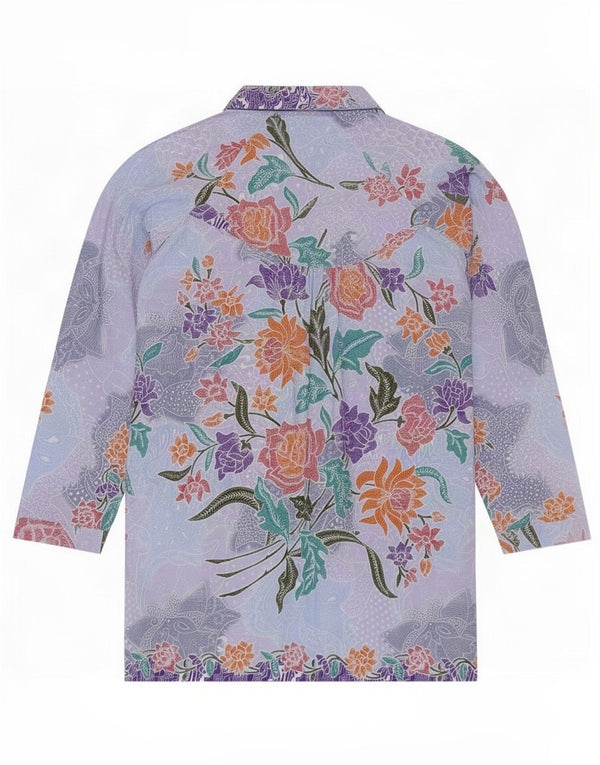 Robe tunique femme vintage UK 14 Medium Purple Floral