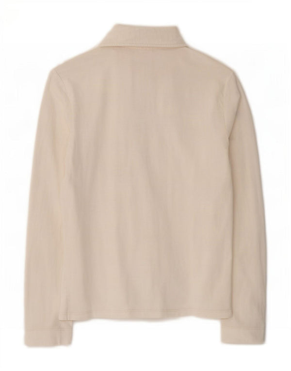 Champion Polo à manches longues pour femme Easy Fit UK 12 en coton blanc moyen