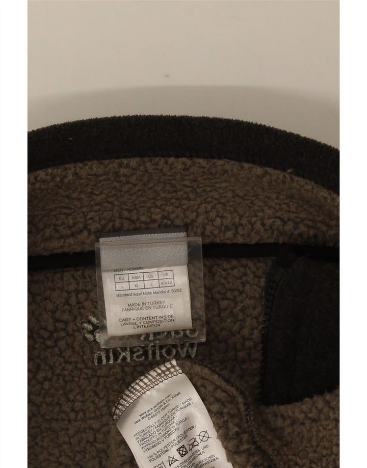 JACK WOLFSKIN Veste Polaire Homme UK 40/42 Large Gris Polyester