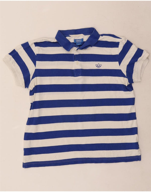 Adidas Polo Homme Grand Bleu Rayé Coton