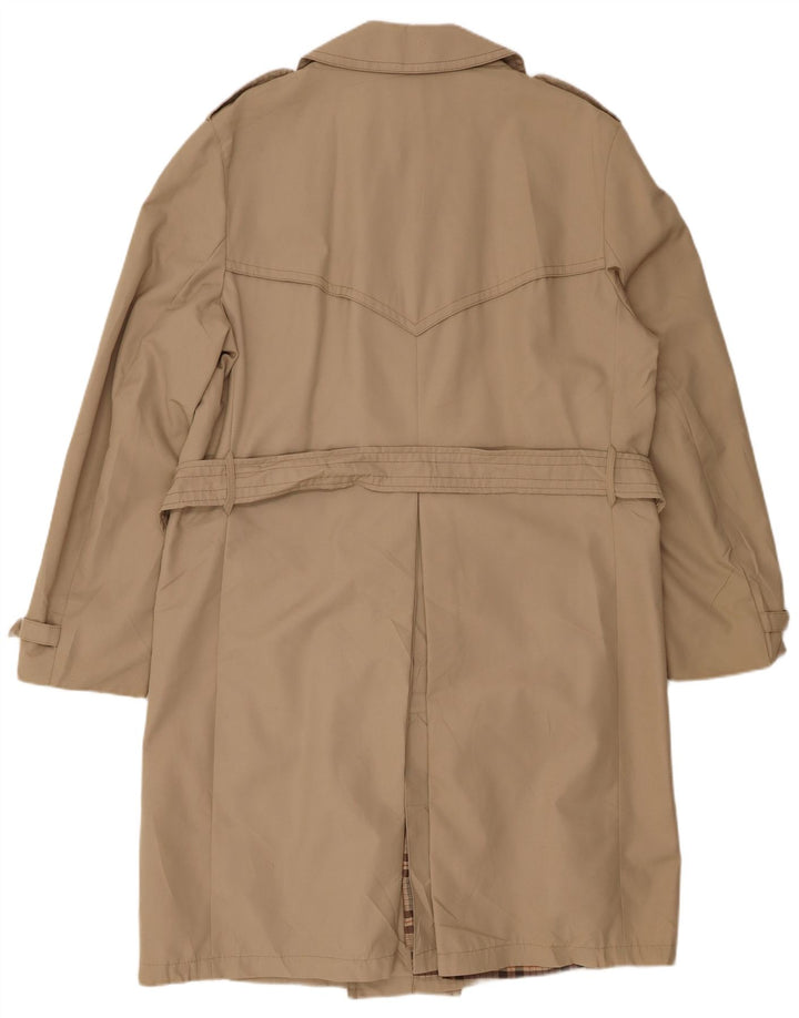 VINTAGE Trench Coat Homme UK 40 Grand Polyester Beige