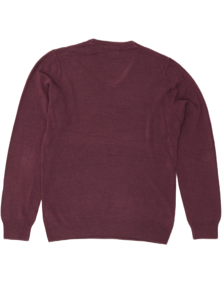 Marks & Spencer Pull Regular Fit Col V Homme Bordeaux Moyen