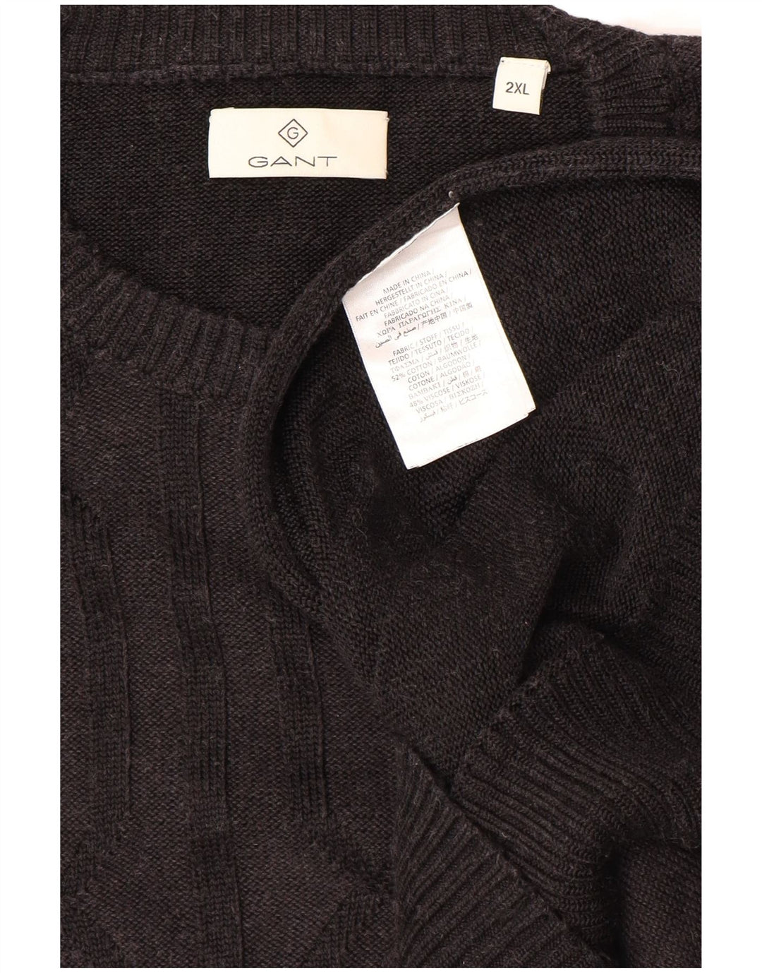 GANT Mens Crew Neck Jumper Sweater 2XL Grey Cotton
