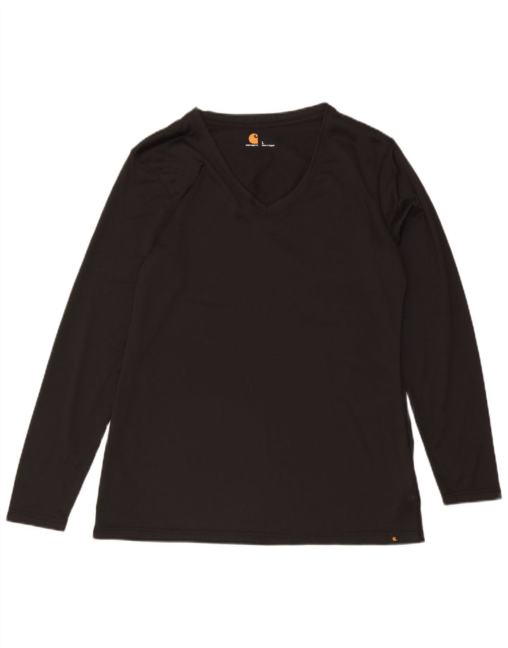Carhartt Haut à manches longues pour femme UK 16 Large Noir Polyester