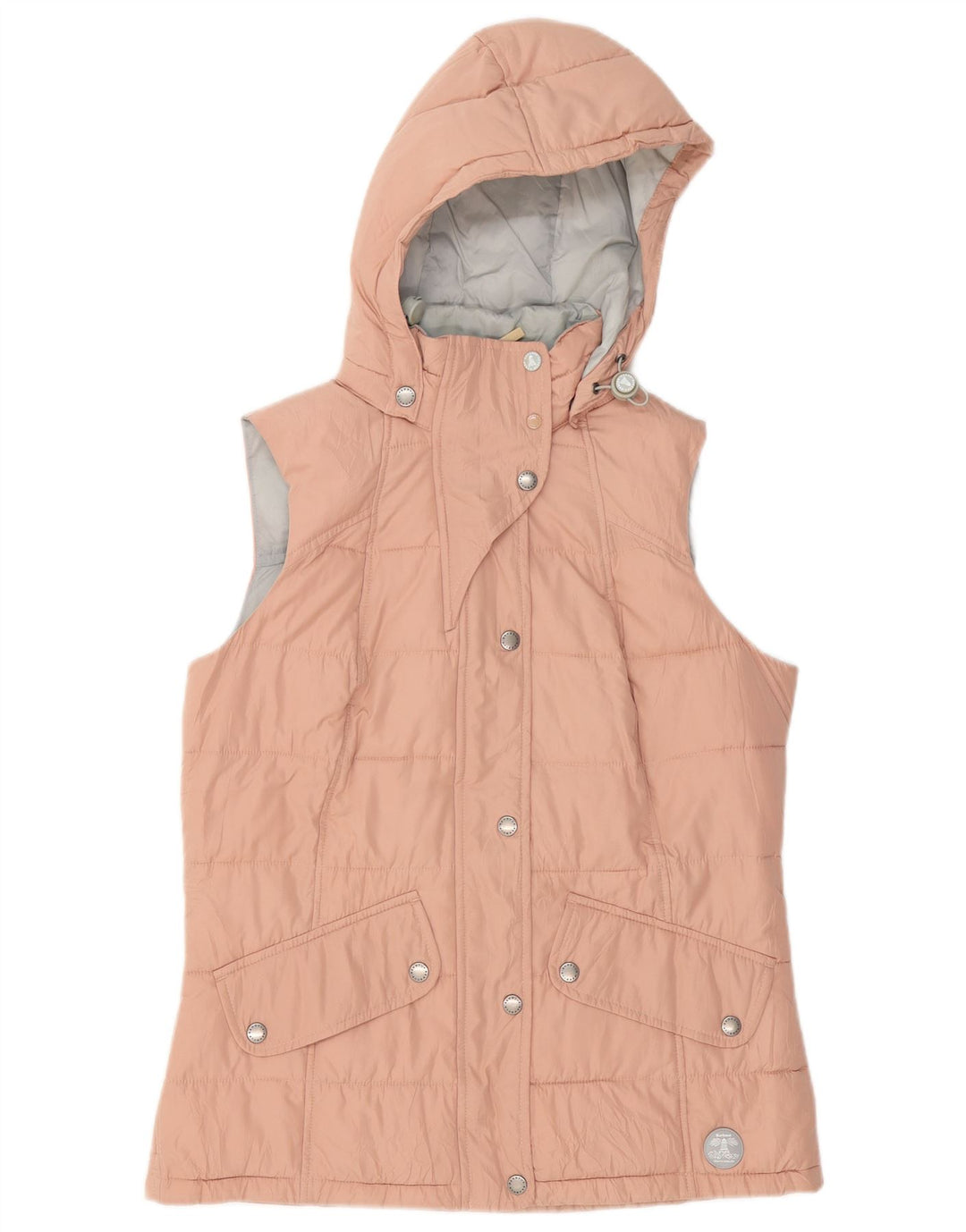 Barbour Gilet rembourré à capuche pour femme UK 12 Polyester rose moyen