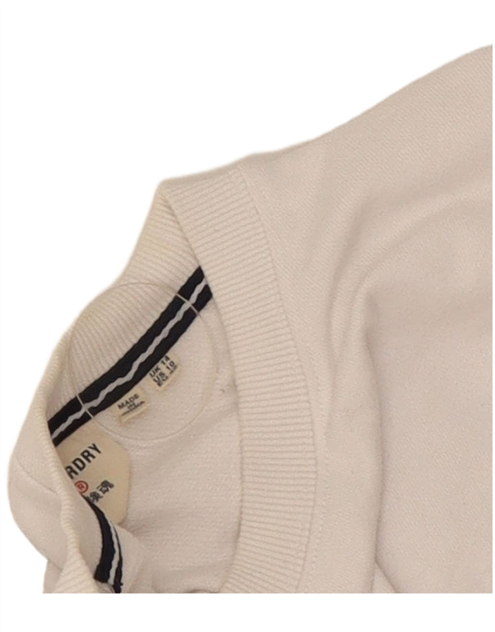 Superdry Sweat-shirt pour femme UK 14 Large Blanc Coton