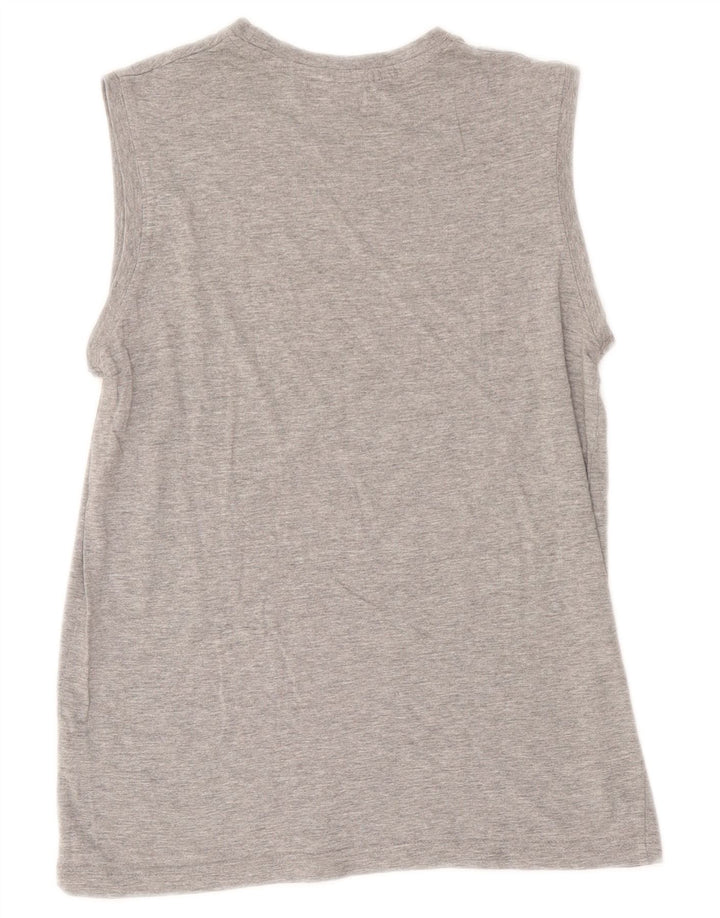 Kappa Débardeur Graphique Femme UK 14 Coton Gris Moyen
