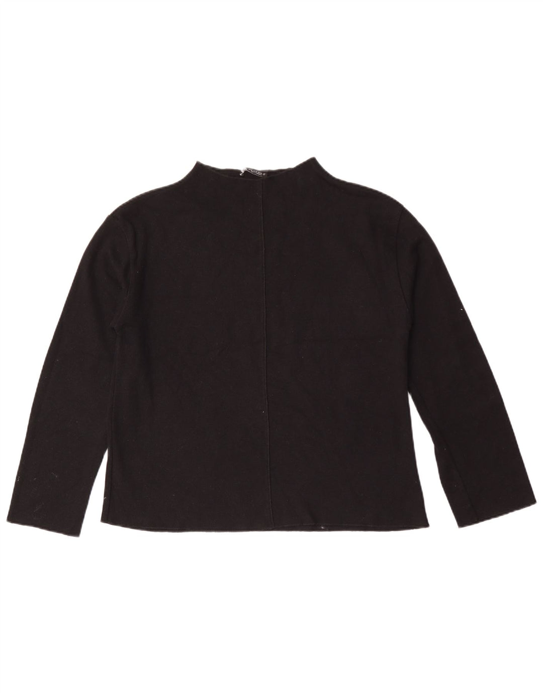 Zara Femme Top Manches Longues UK 14 Moyen Noir Coton