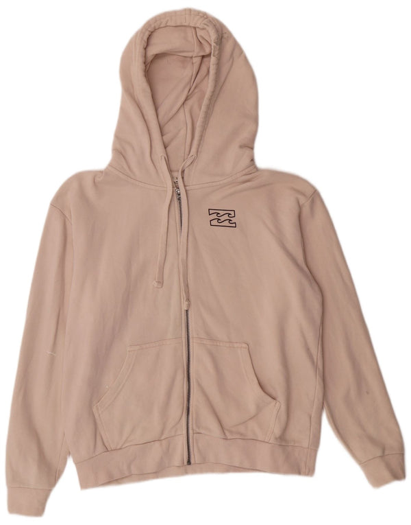 Billabong Pull à capuche zippé graphique pour femme UK 10 Petit coton beige