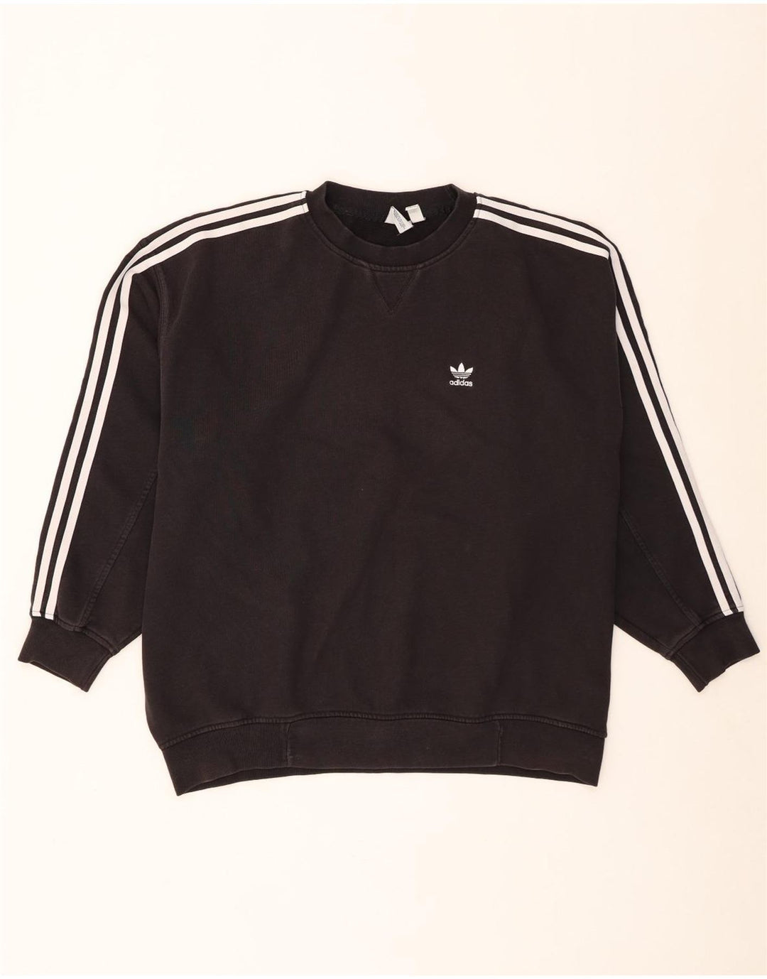 Adidas Sweat-shirt surdimensionné pour femme UK 8 Petit coton noir