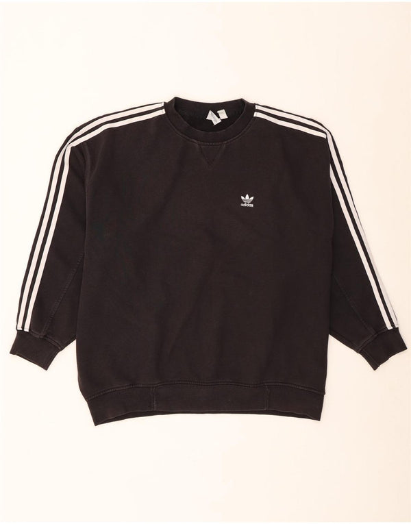 Adidas Sweat-shirt surdimensionné pour femme UK 8 Petit coton noir