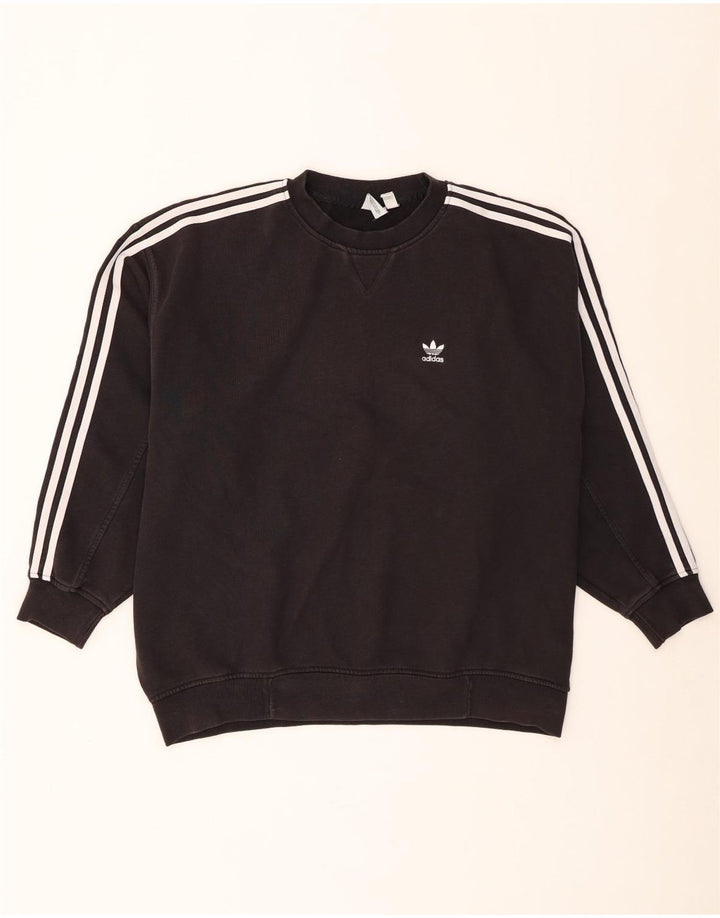 Adidas Sweat-shirt surdimensionné pour femme UK 8 Petit coton noir