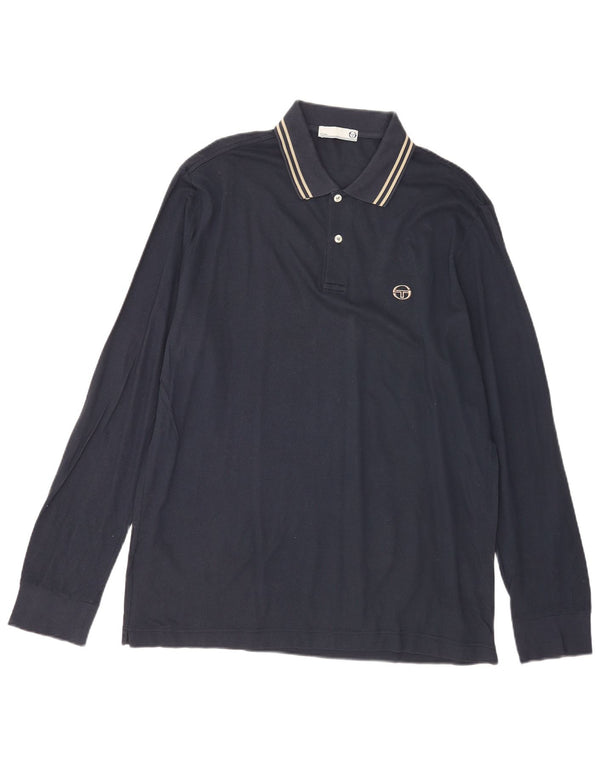 SERGIO TACCHINI Polo à Manches Longues Milano Homme 2XL Bleu Marine Rayé