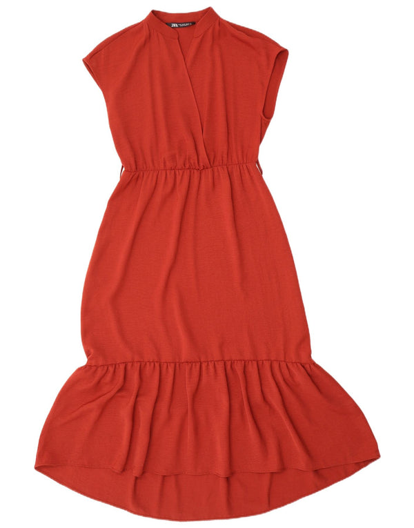 Zara Femme Robe Maxi Sans Manches UK 6 XS Rouge