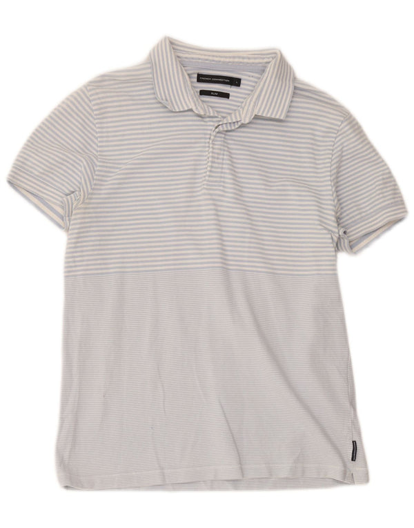 French Connection Polo Slim Homme Bleu Rayé Coton