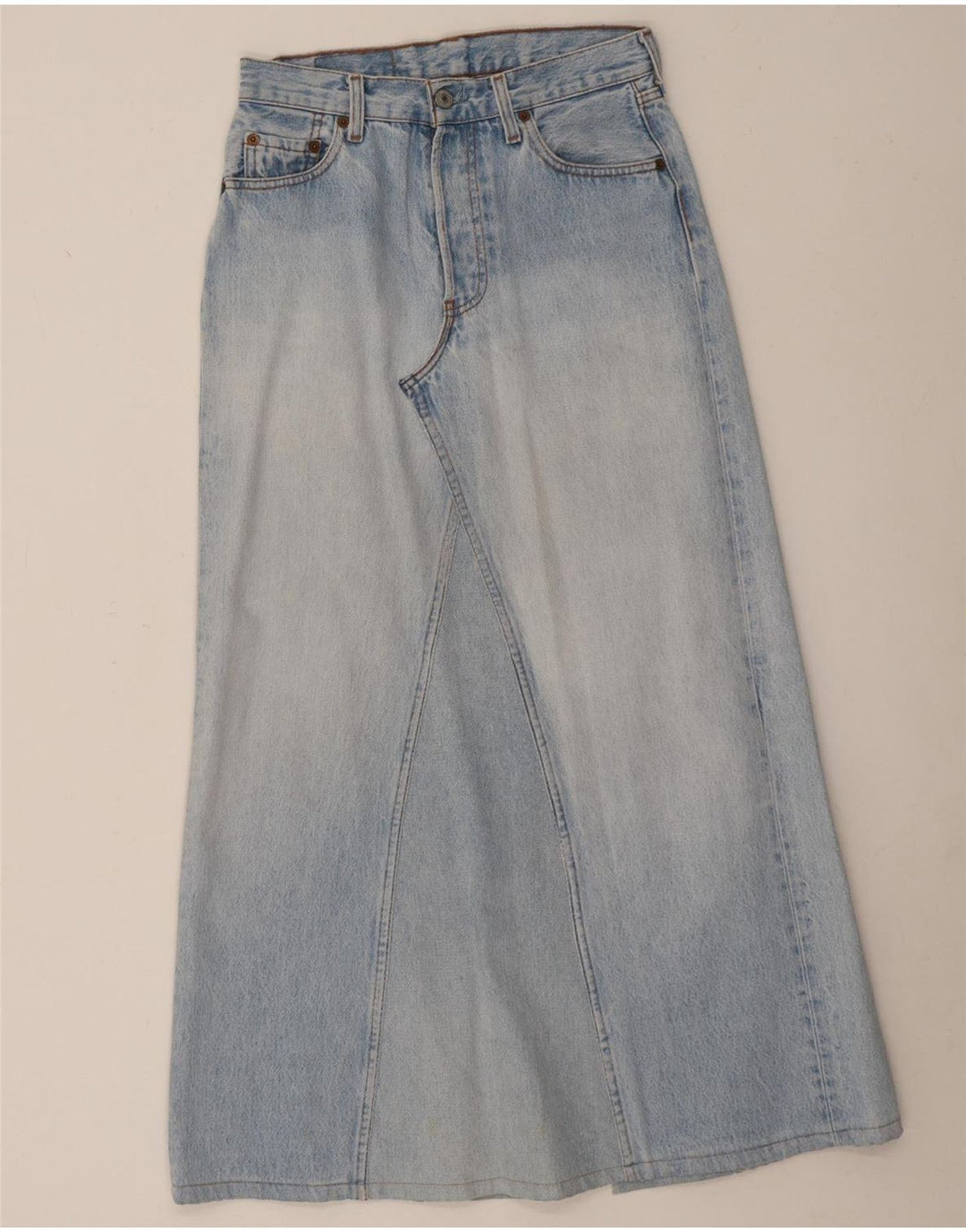 Levi's Womens 501 Midi Denim Skirt W29 Small Blue Cotton