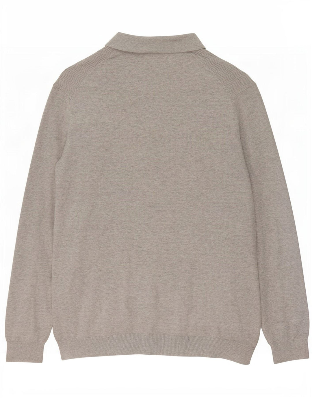 Massimo Dutti Pull à col polo pour homme XL Gris Coton