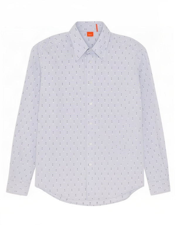 Hugo Boss Chemise grande taille en coton rayé bleu
