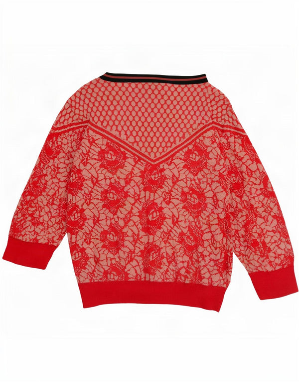 Chiara Bertani Pull col bateau pour femme UK 10 Petit motif floral rouge