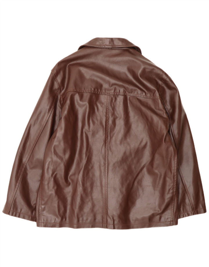 Conbipel Veste blazer en cuir à 3 boutons pour homme UK 40 Grand cuir marron