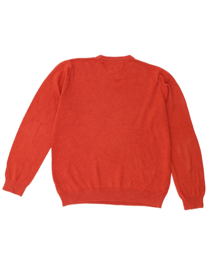 Marks & Spencer Pull Col Rond Homme Orange Moyen Coton