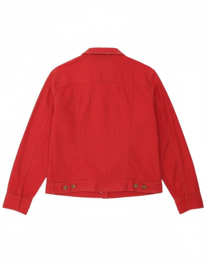 Eddie Bauer Veste Bomber Femme UK 14 Lin Rouge Moyen