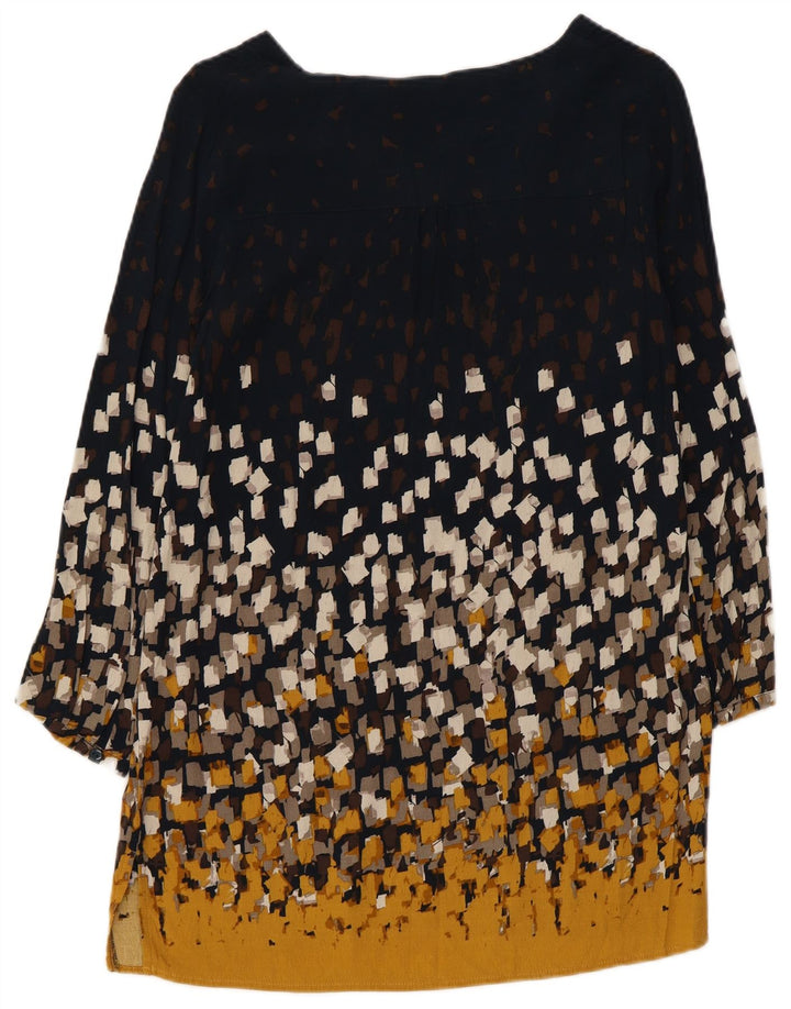 Robe droite à manches 3/4 White Stuff pour femme UK 12 Bleu marine moyen géométrique