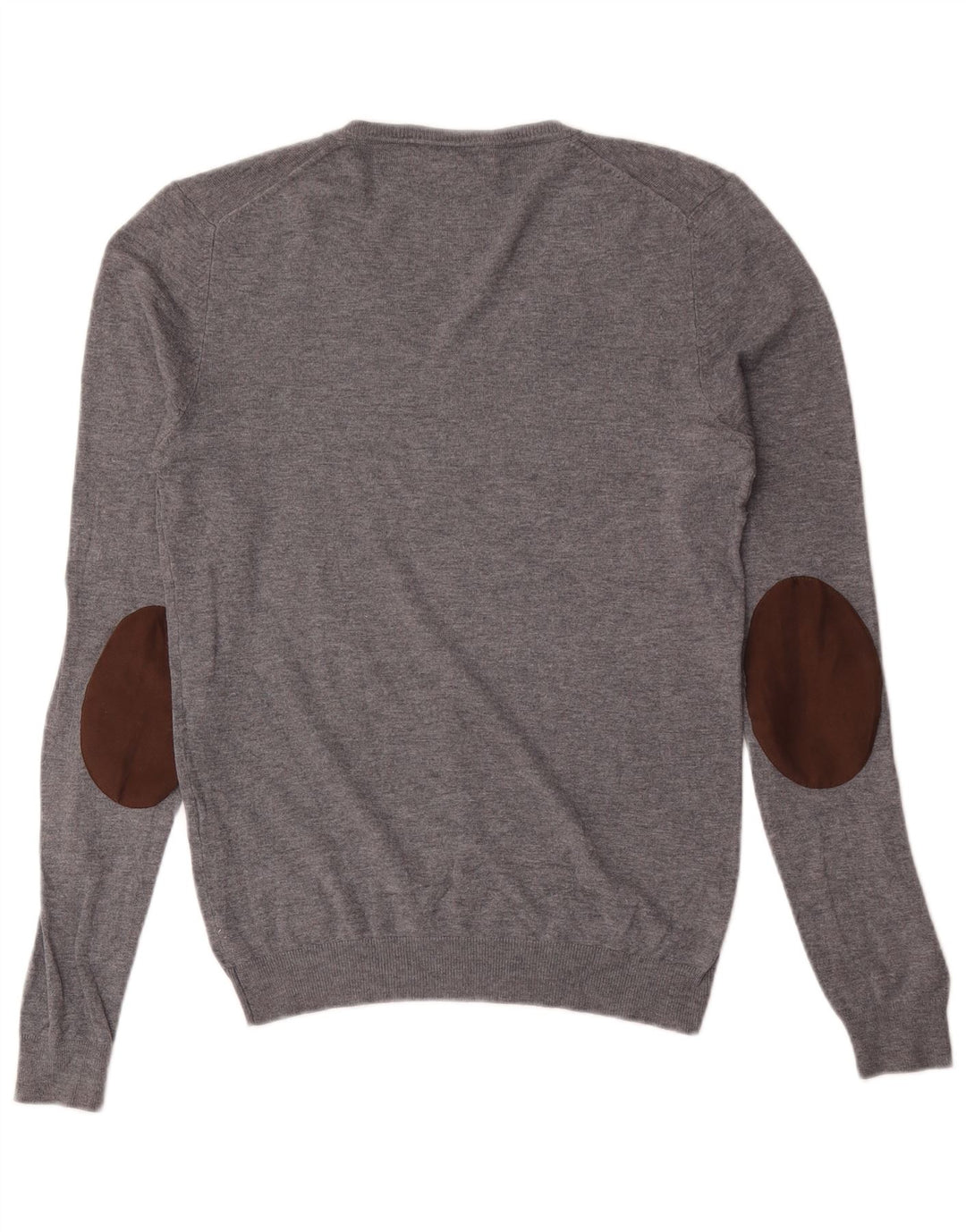 Zara Pull Col V Homme Gris Moyen Viscose