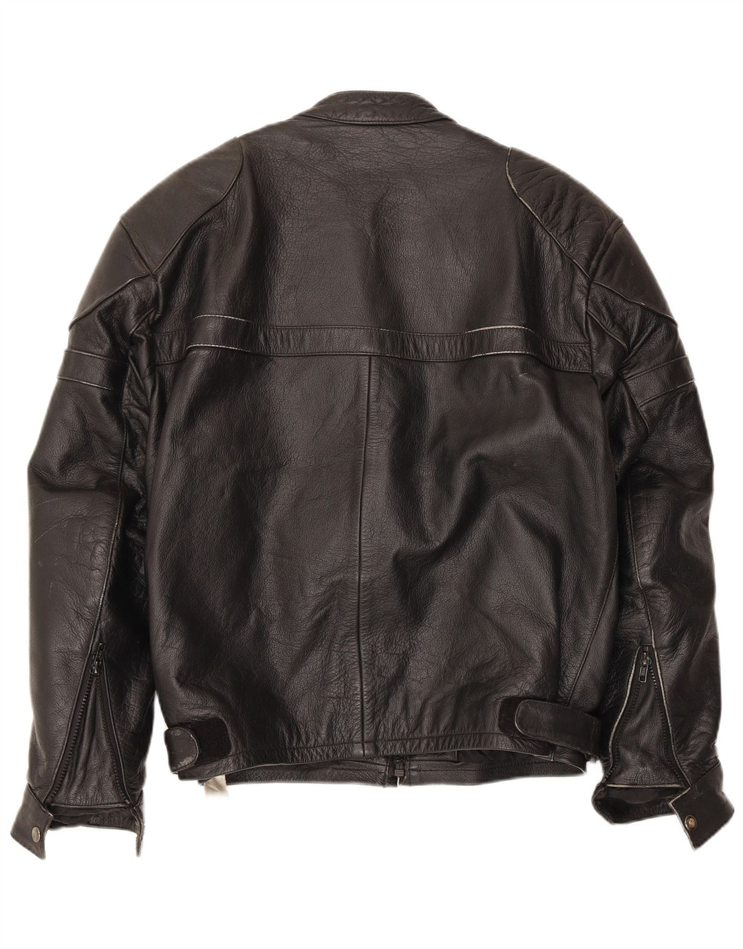 VINTAGE Veste Racer en cuir homme UK 40 Grand cuir noir