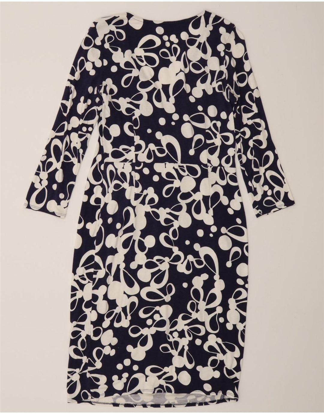 Phase Eight Robe fourreau à motif abstrait pour femme UK 12 Bleu marine moyen