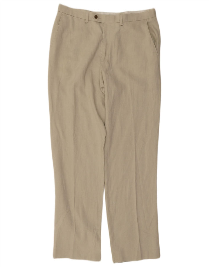 Marks & Spencer Pantalon de costume coupe classique pour homme W34 L33 Lin beige