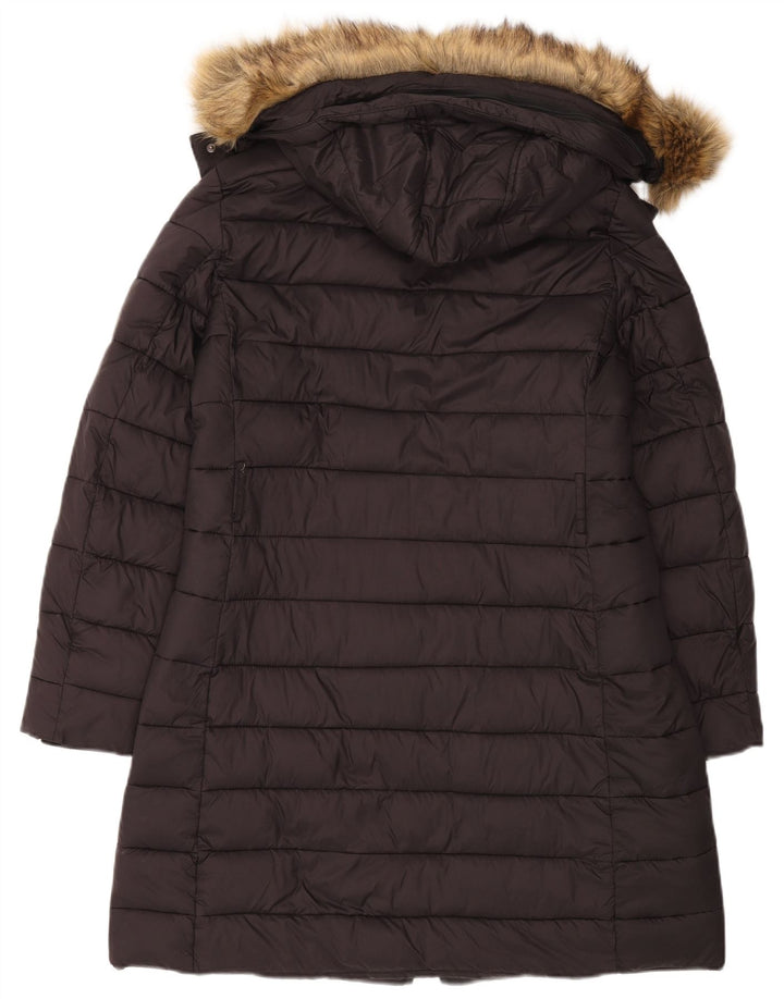 Hobbs Manteau rembourré à capuche pour femme UK 42 Medium Noir Polyamide