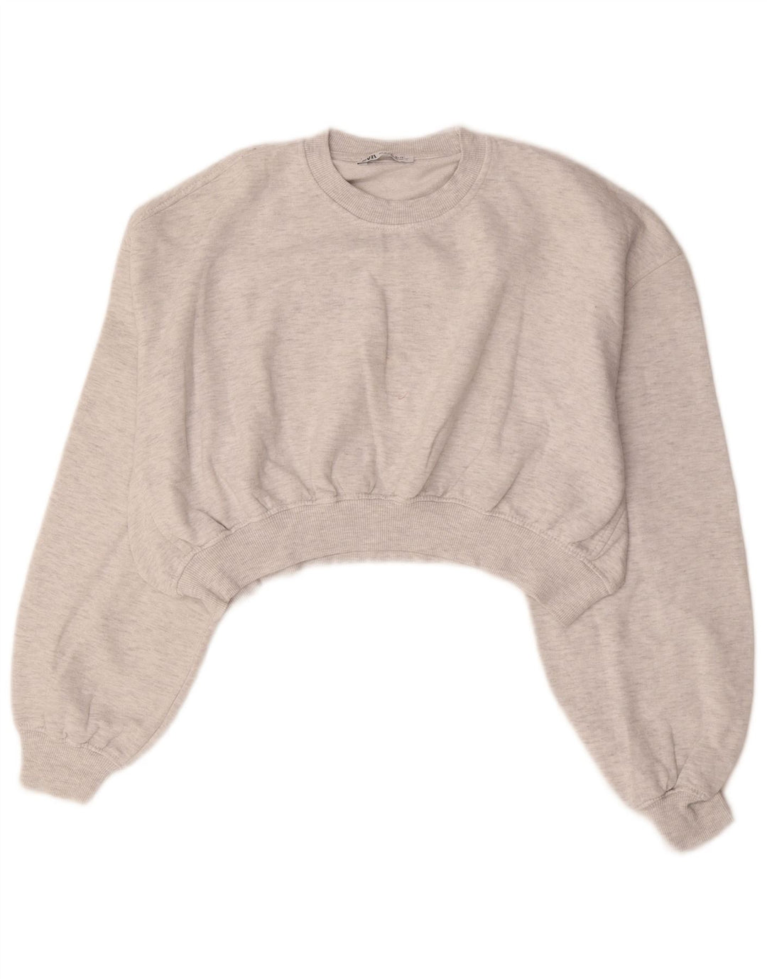 Zara Sweat-shirt court surdimensionné pour femme UK 14 Gris moyen