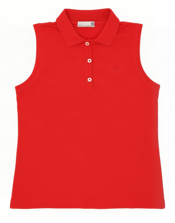 Sergio Tacchini Polo sans manches pour femme IT 44 Rouge moyen