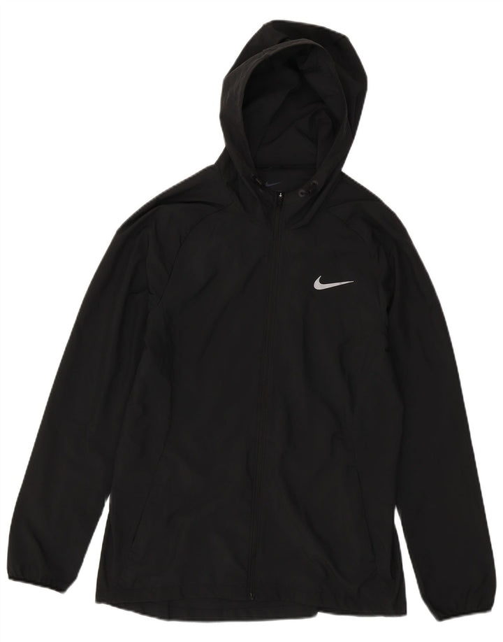 Veste de pluie à capuche Nike pour femme UK 12 Polyester noir moyen