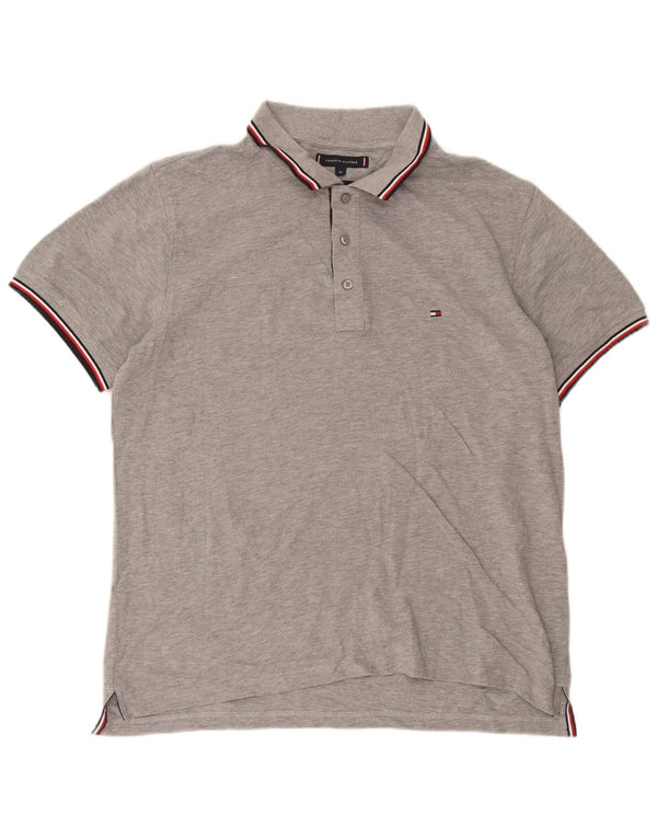 Tommy Hilfiger Polo Slim Fit XL Coton Chiné Gris