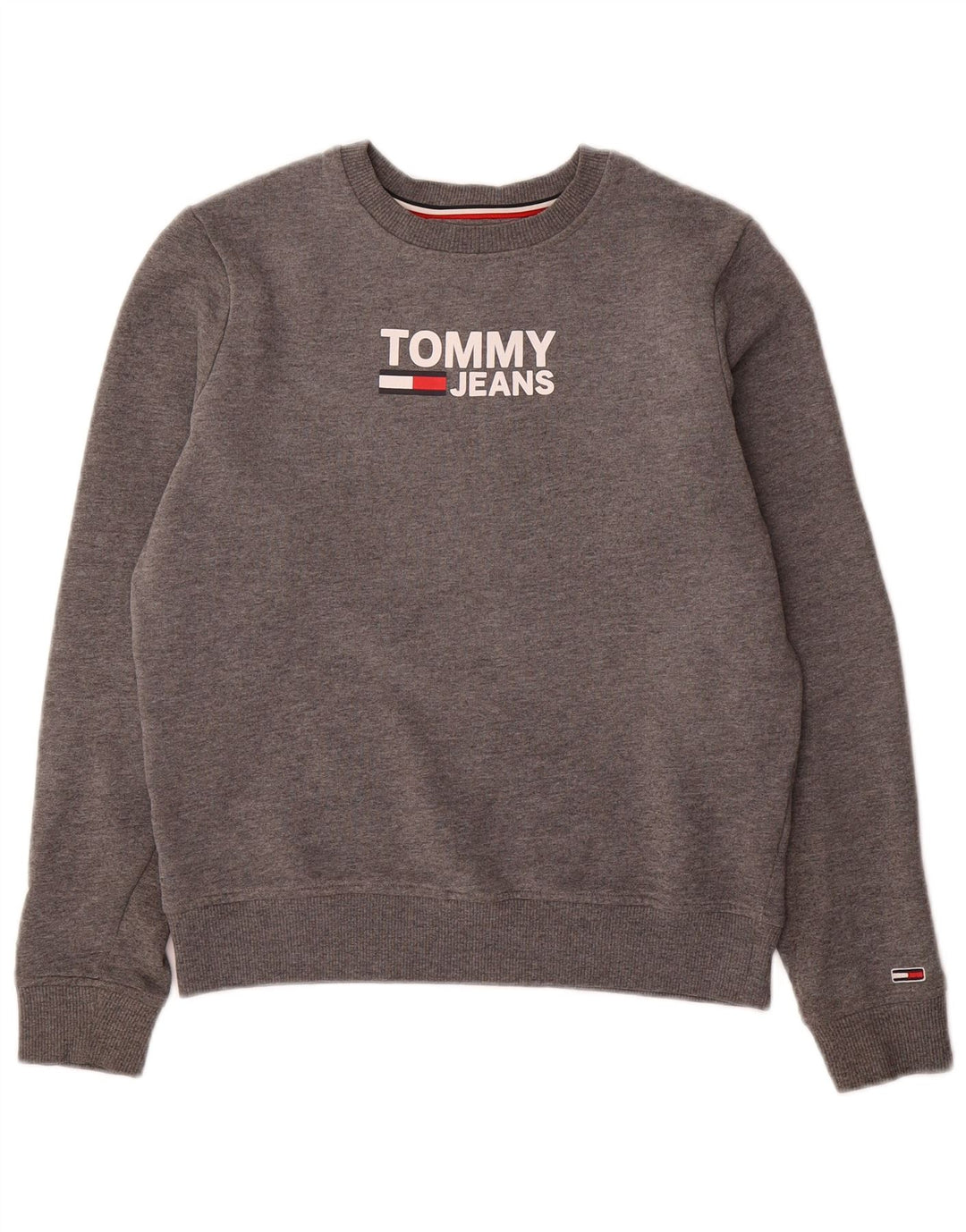 TOMMY HILFIGER Sweat-shirt graphique surdimensionné pour femme UK 6 XS Gris