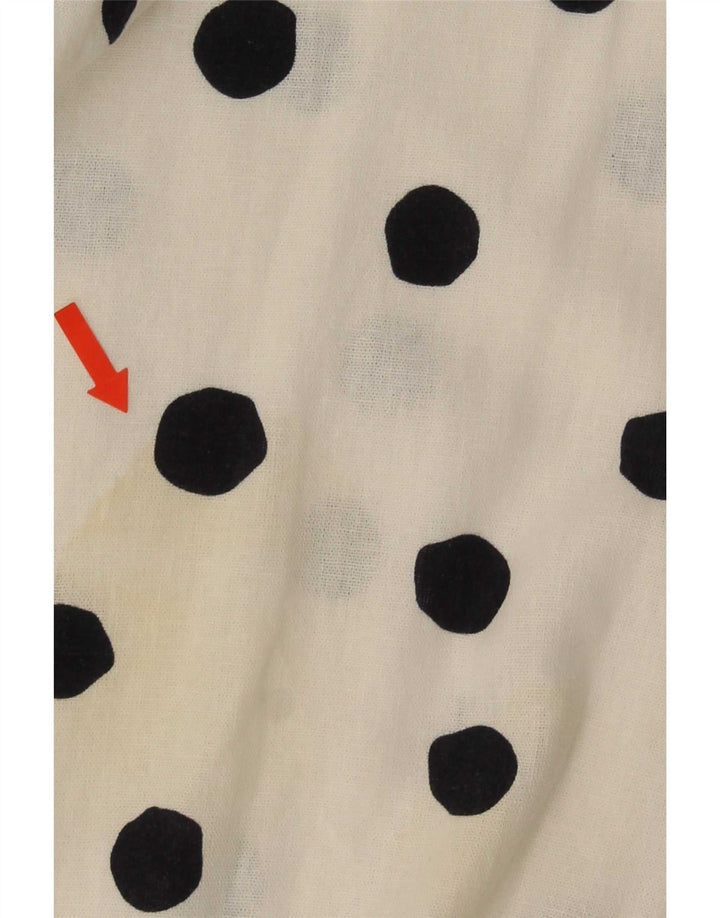 Marks & Spencer Robe trapèze pour femme UK 44, lin blanc à pois moyen