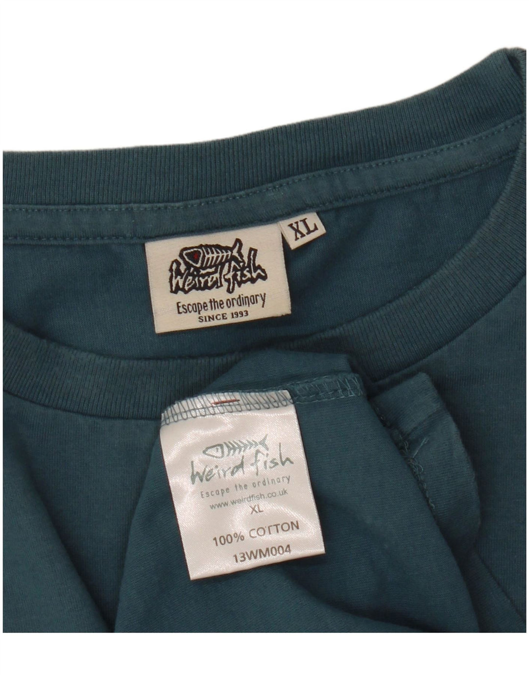 WEIRD FISH T-Shirt Graphique Homme Haut XL Bleu Coton