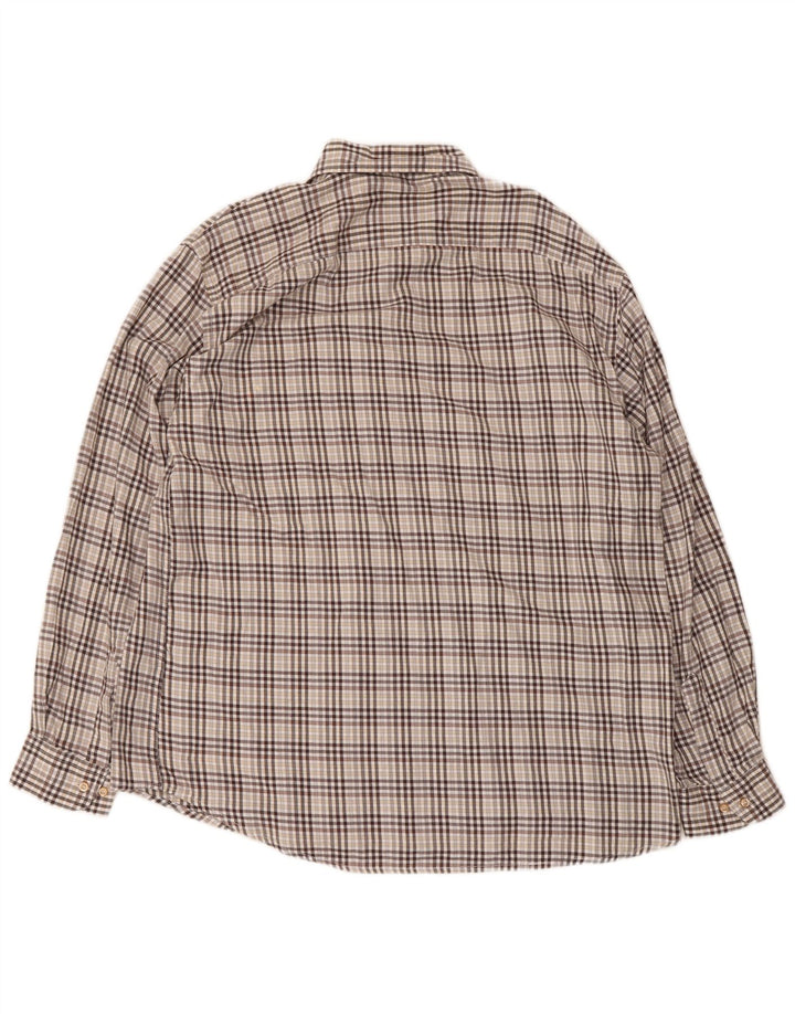 European Project Chemise coupe classique pour homme XL en coton à carreaux marron
