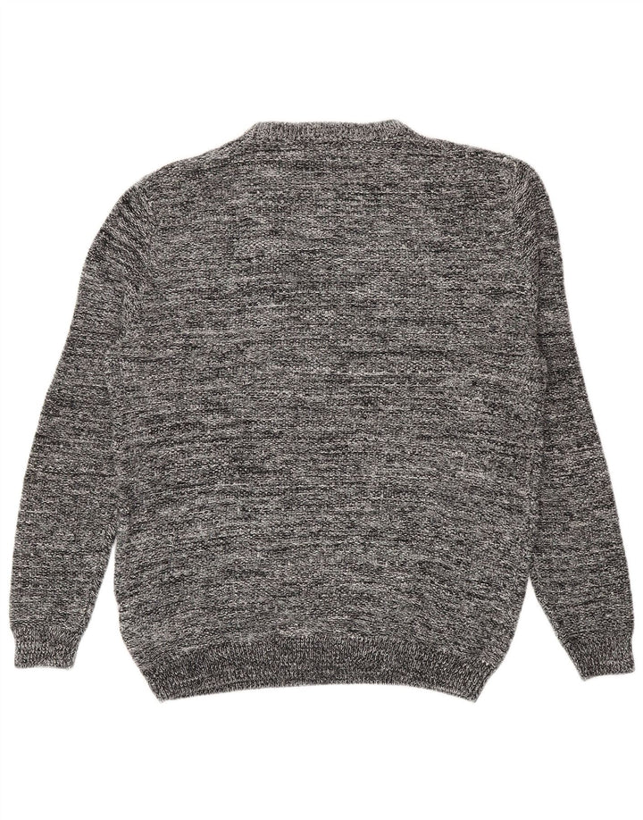 Zara Pull ras du cou pour homme en acrylique moucheté grand gris