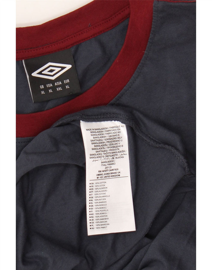Umbro T-Shirt Homme Top XL Bleu Marine Coton